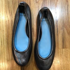 Lanvin Black Textured Flats